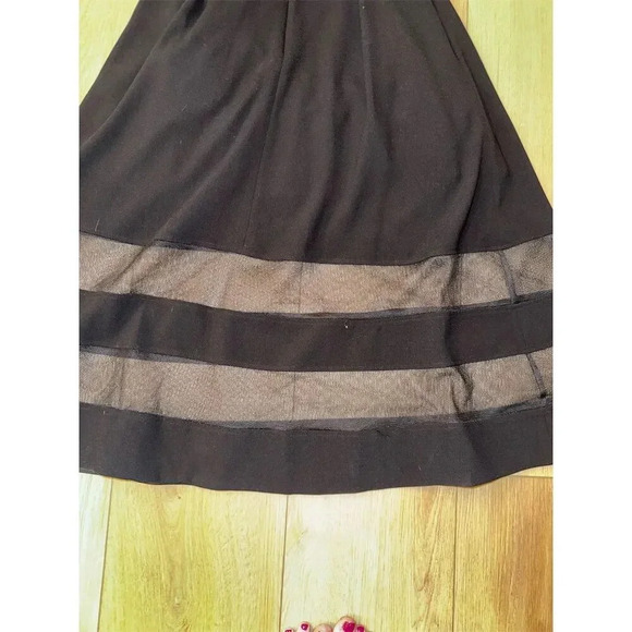 Authentic Aidan Mattox Fit and Flare Black Mesh-Panel Party Dress size 4 - Picture 6 of 17